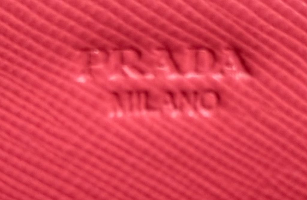 Prada Saffiano Luxe Flap Wallet on Chain in Pink