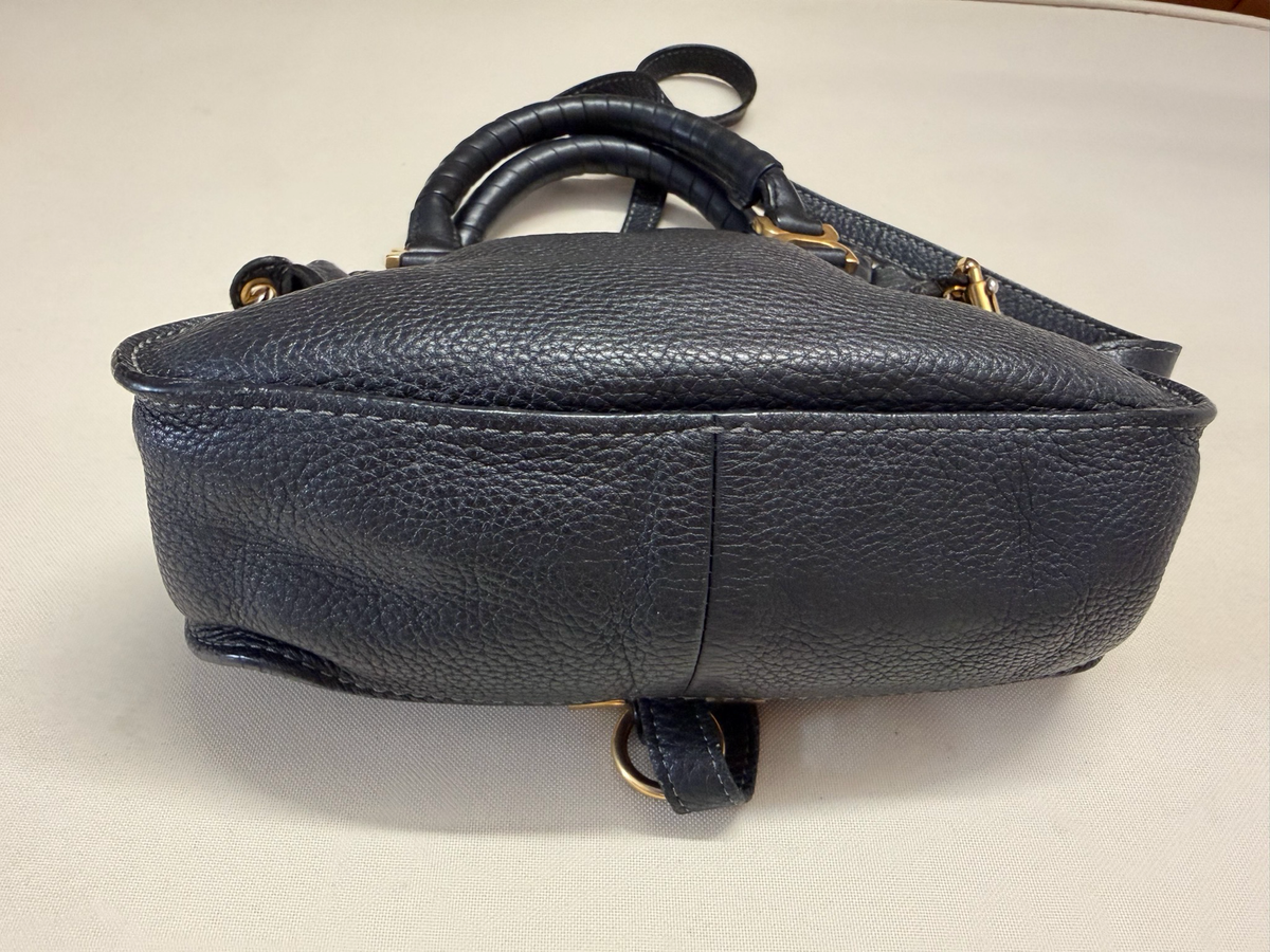 Chloe Marcie Saddle Pebbled Leather Mini in Black