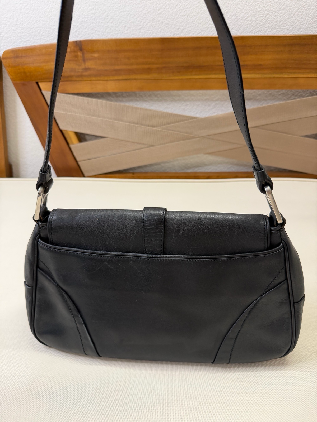 Prada Hobo Leather Shoulder Bag
