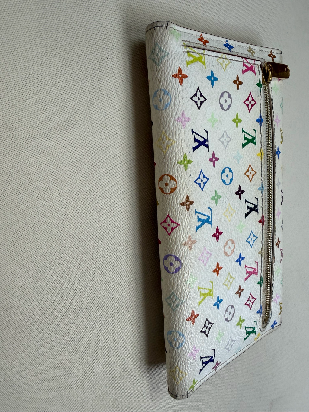 Louis Vuitton Monogram Eugenie Multicolor Wallet White Litchi