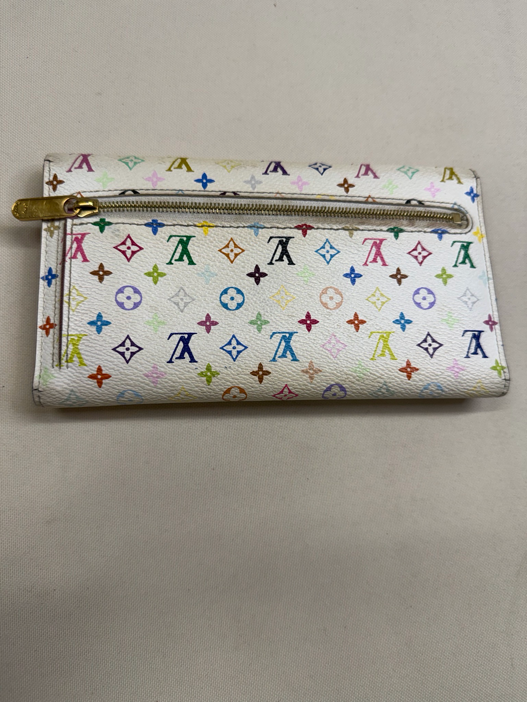 Louis Vuitton Monogram Eugenie Multicolor Wallet White Litchi