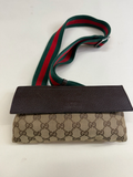 Gucci Monogram Canvas Web Strap Waist Bag Belt Bag