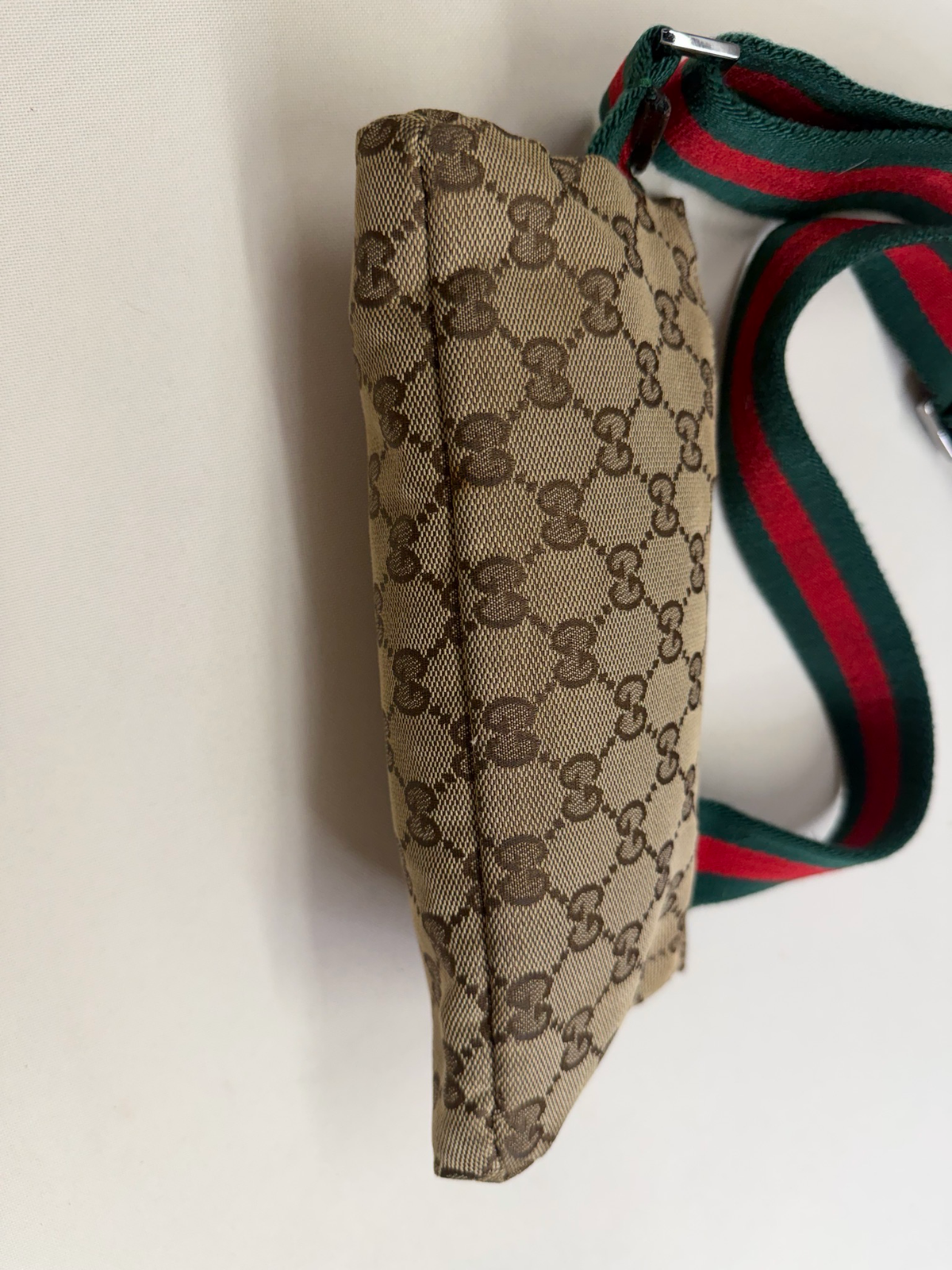 Gucci Monogram Canvas Web Strap Waist Bag Belt Bag