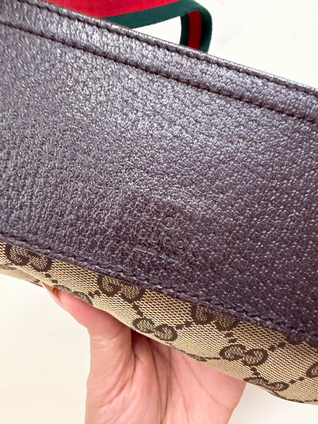 Gucci Monogram Canvas Web Strap Waist Bag Belt Bag