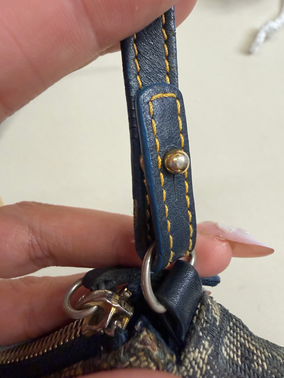 Christian Dior Oblique Saddle Mini Hobo Shoulder in Navy Blue