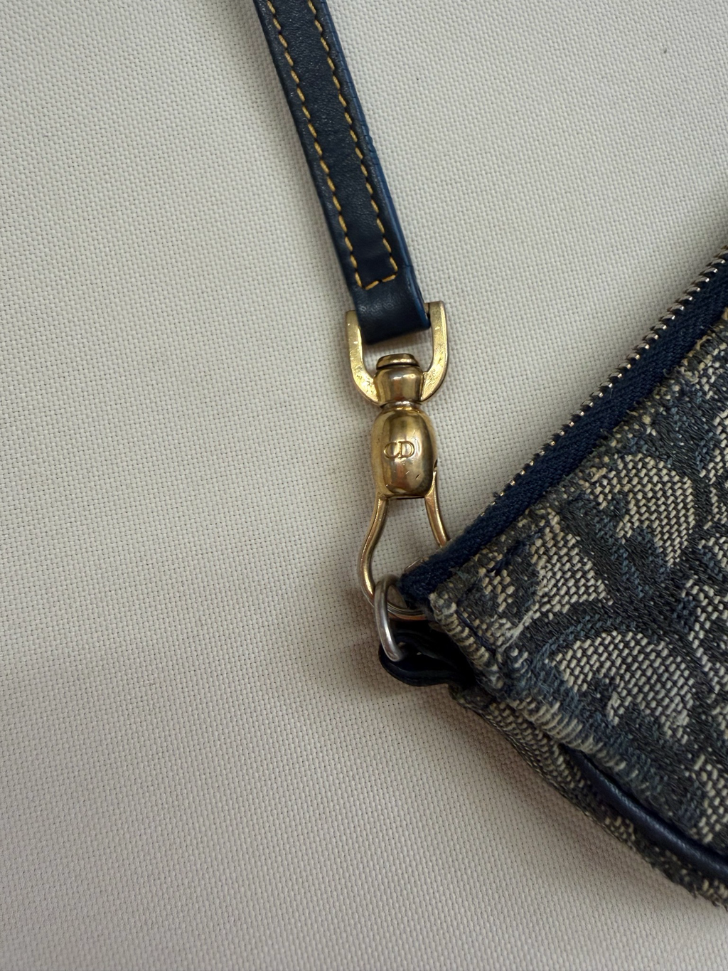 Christian Dior Oblique Saddle Mini Hobo Shoulder in Navy Blue