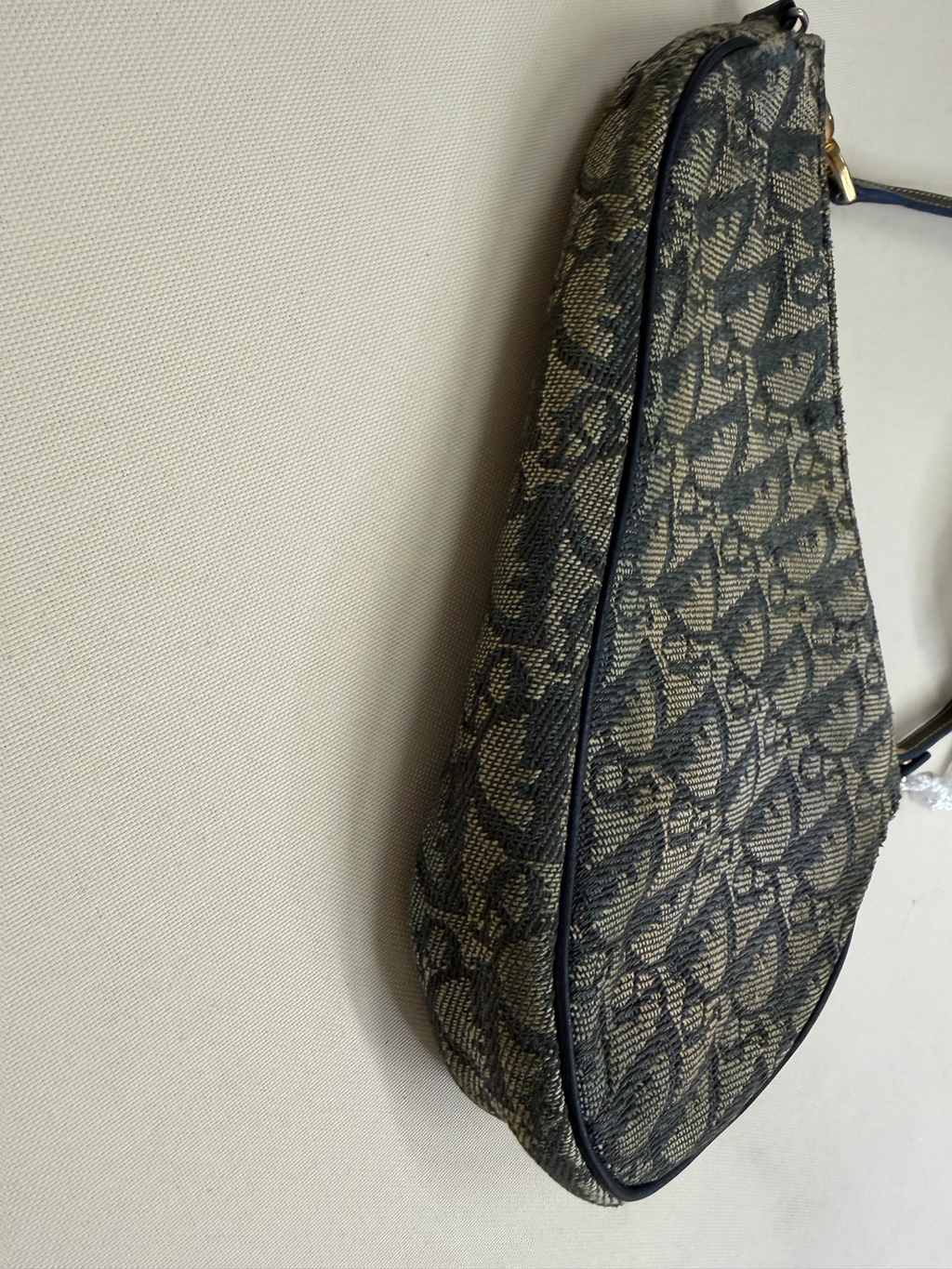 Christian Dior Oblique Saddle Mini Hobo Shoulder in Navy Blue