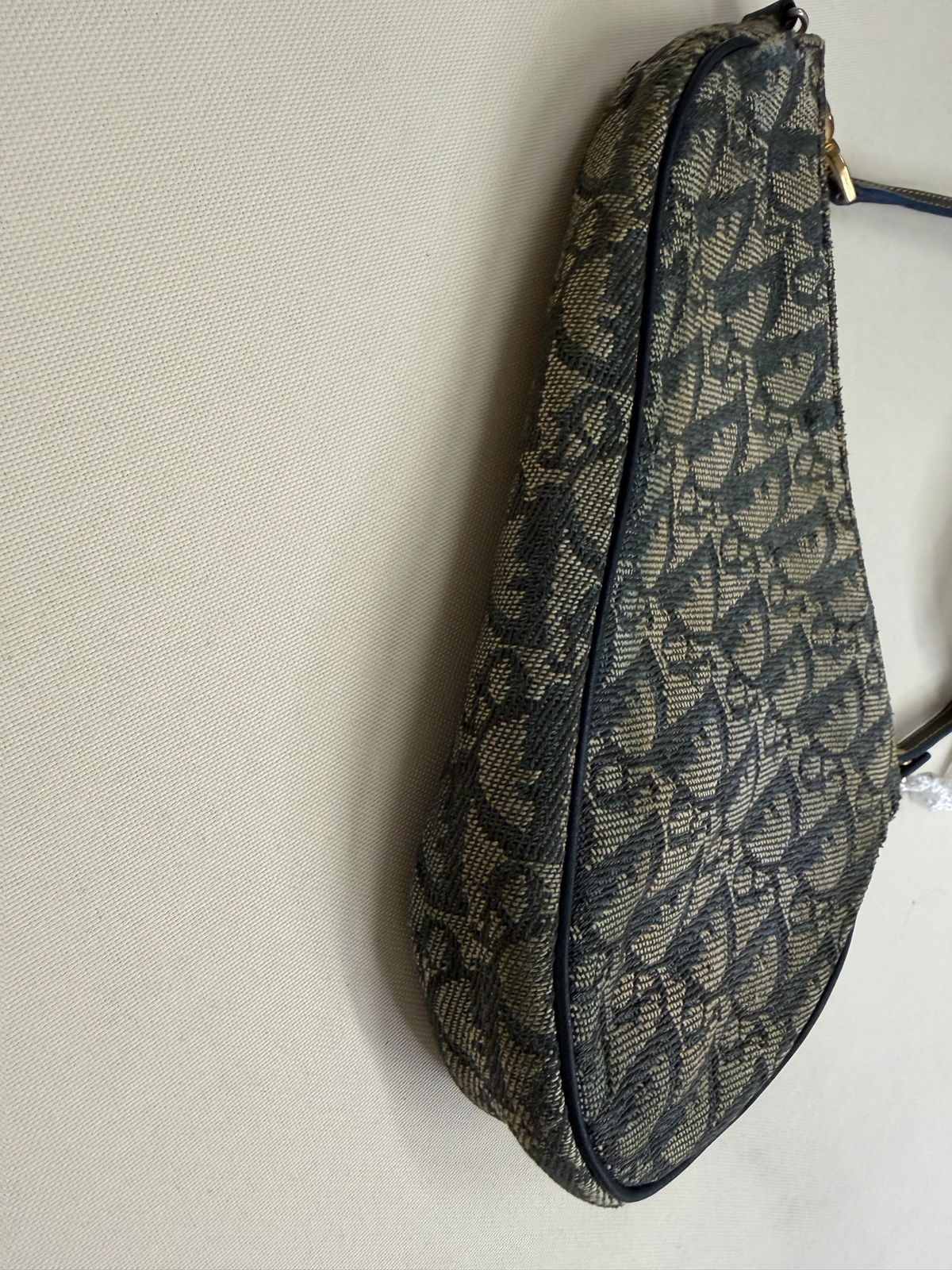 Christian Dior Oblique Saddle Mini Hobo Shoulder in Navy Blue