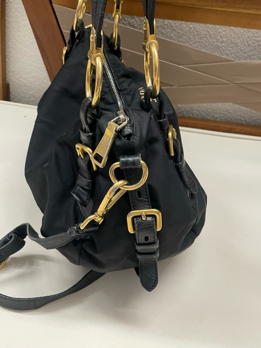 Prada Nylon Tessuto Convertible Crossbody in Black