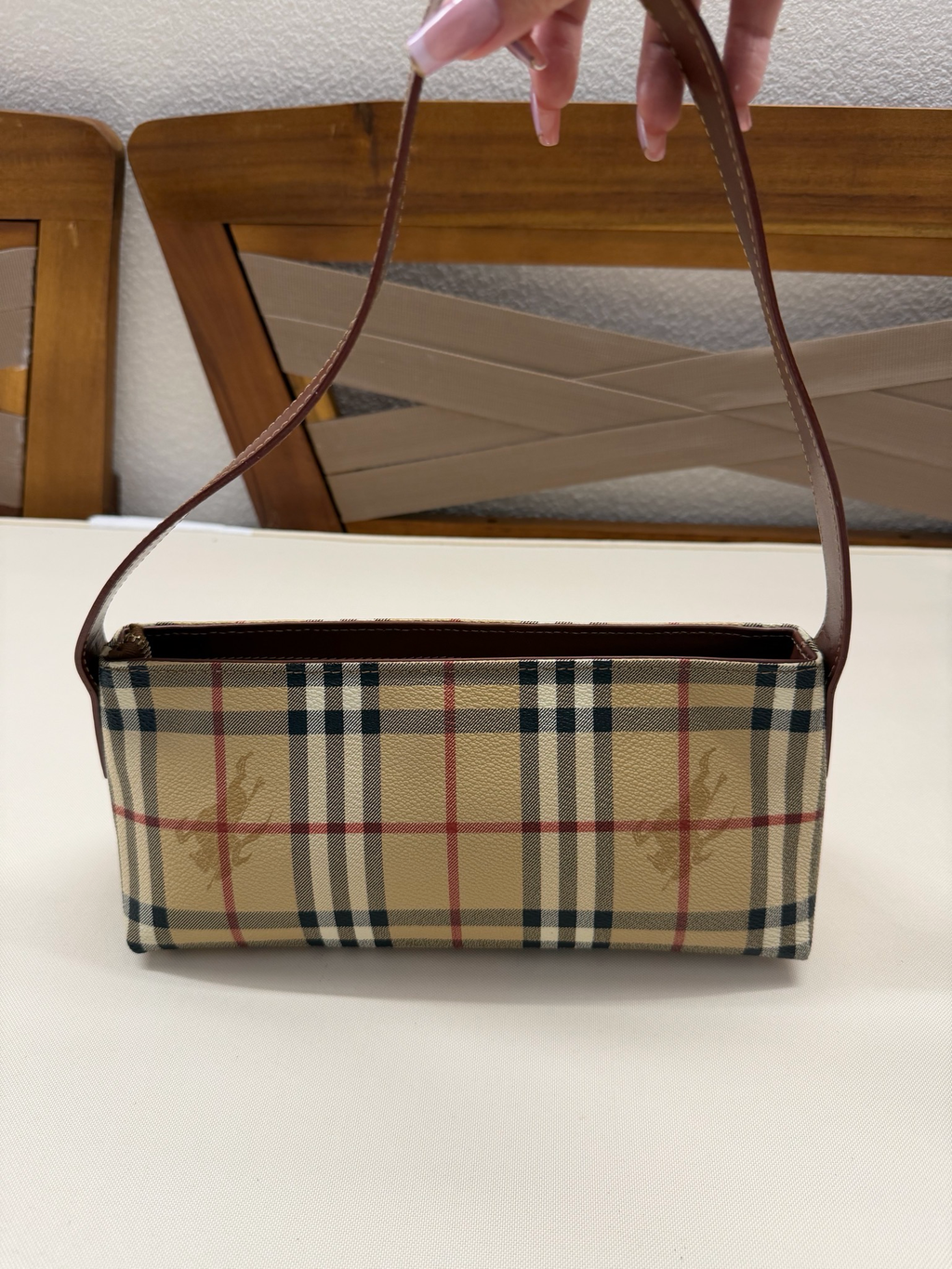 Burberry Haymarket Check Coated Hobo Shoulder