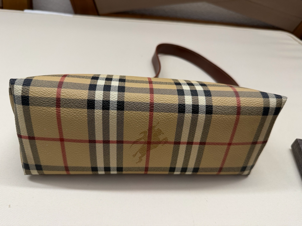 Burberry Haymarket Check Coated Hobo Shoulder