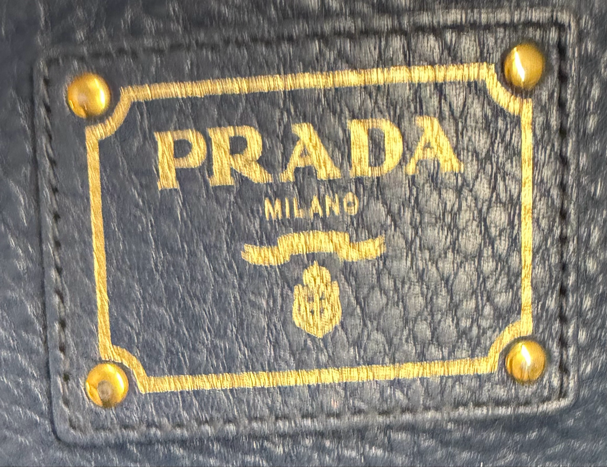 Prada Vitello Daino Convertible Sling in Navy Blue