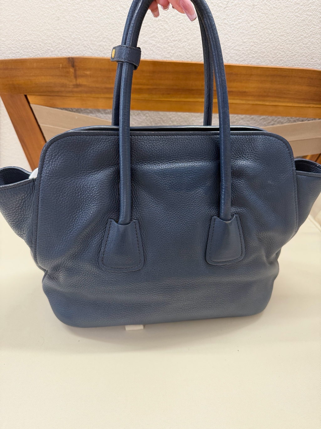 Prada Vitello Daino Convertible Sling in Navy Blue