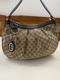 Gucci Monogram Canvas Sukey Hobo in Dark Brown