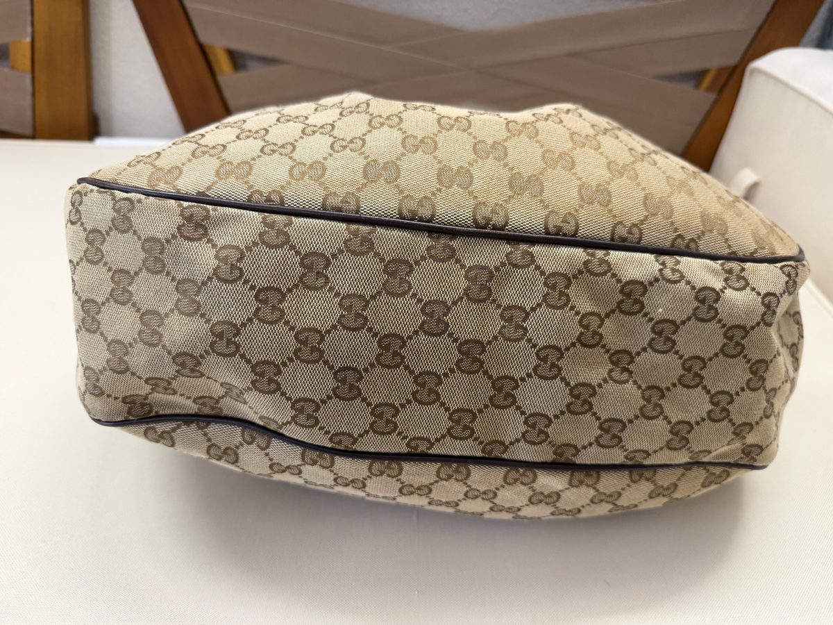 Gucci Monogram Canvas Sukey Hobo in Dark Brown