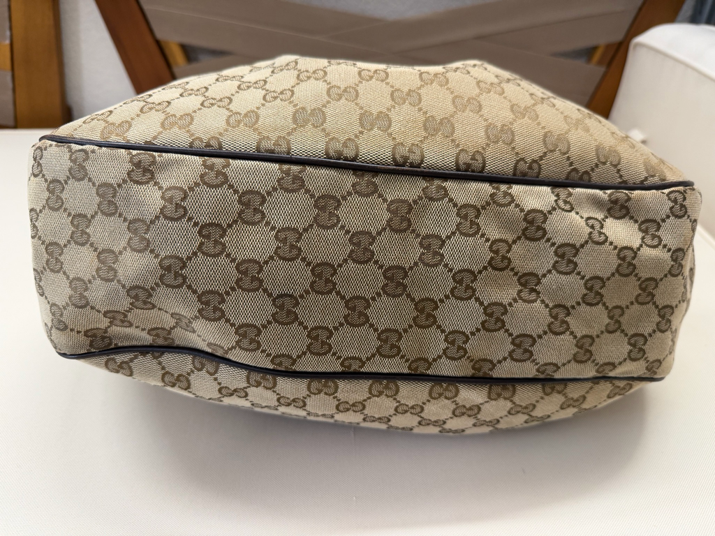 Gucci Monogram Canvas Sukey Hobo in Dark Brown