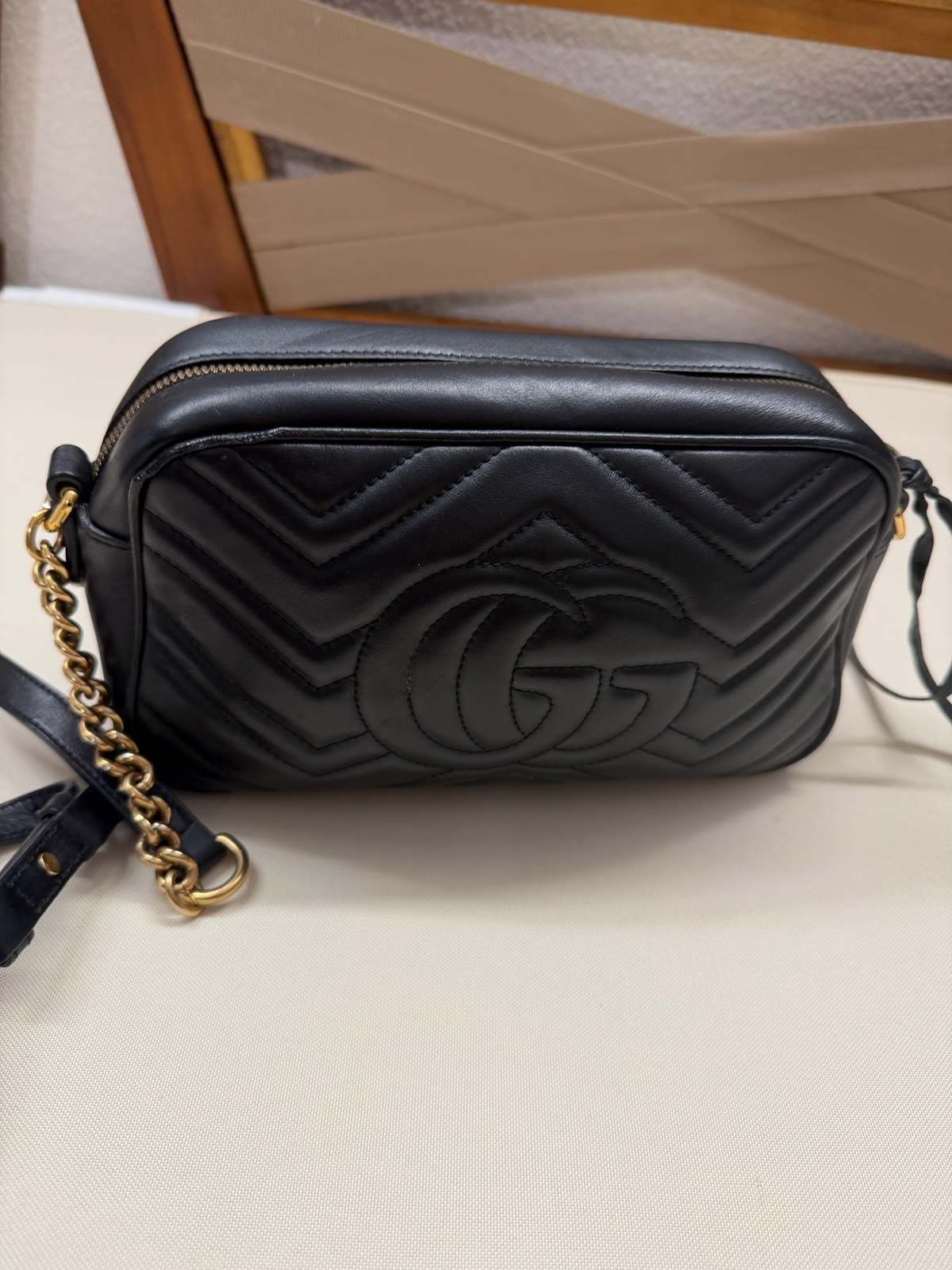 Gucci Marmont Crossbody Sling Matelasse In Black