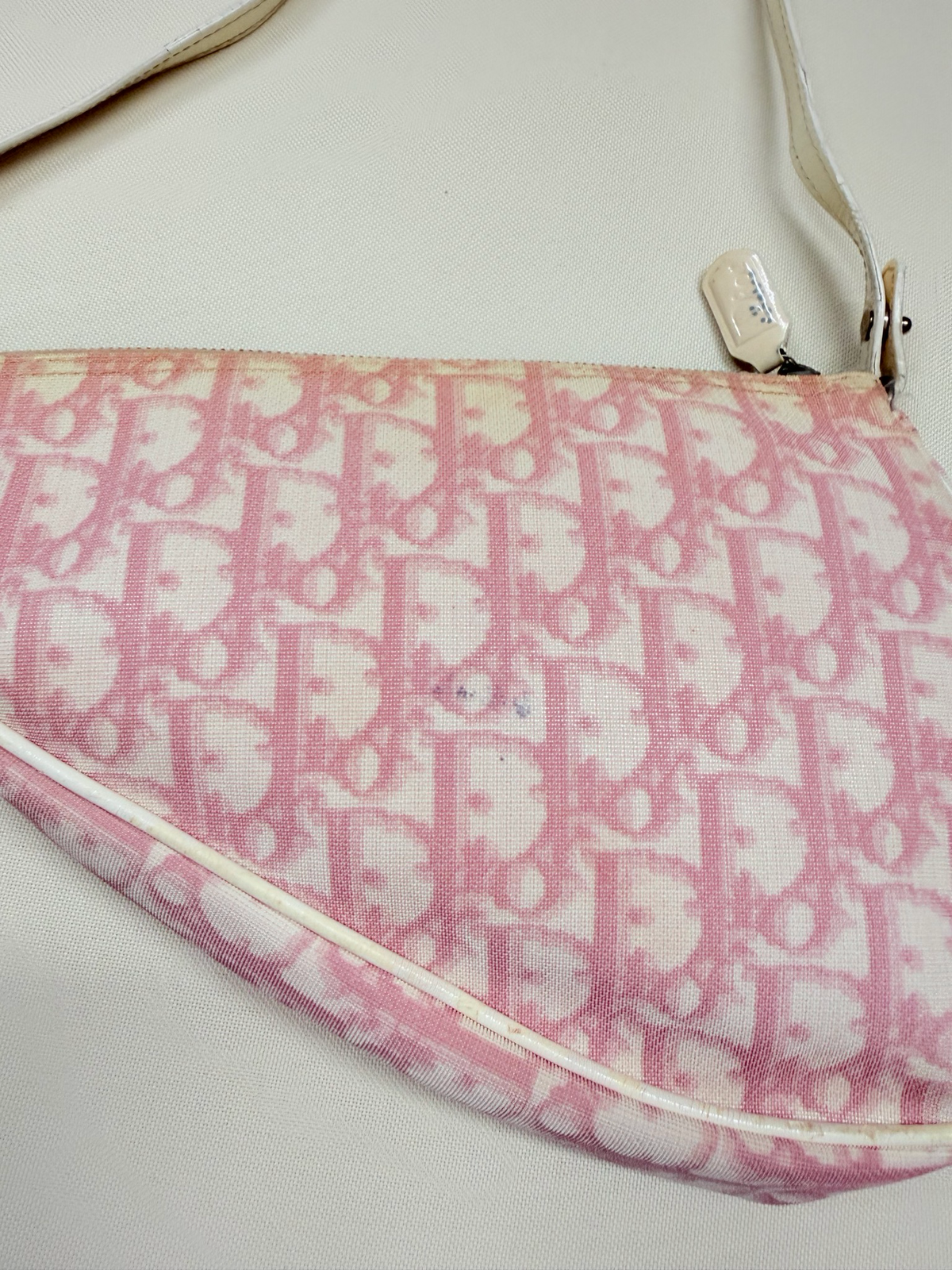 Christian Dior Oblique Saddle Hobo Shoulder in Pink