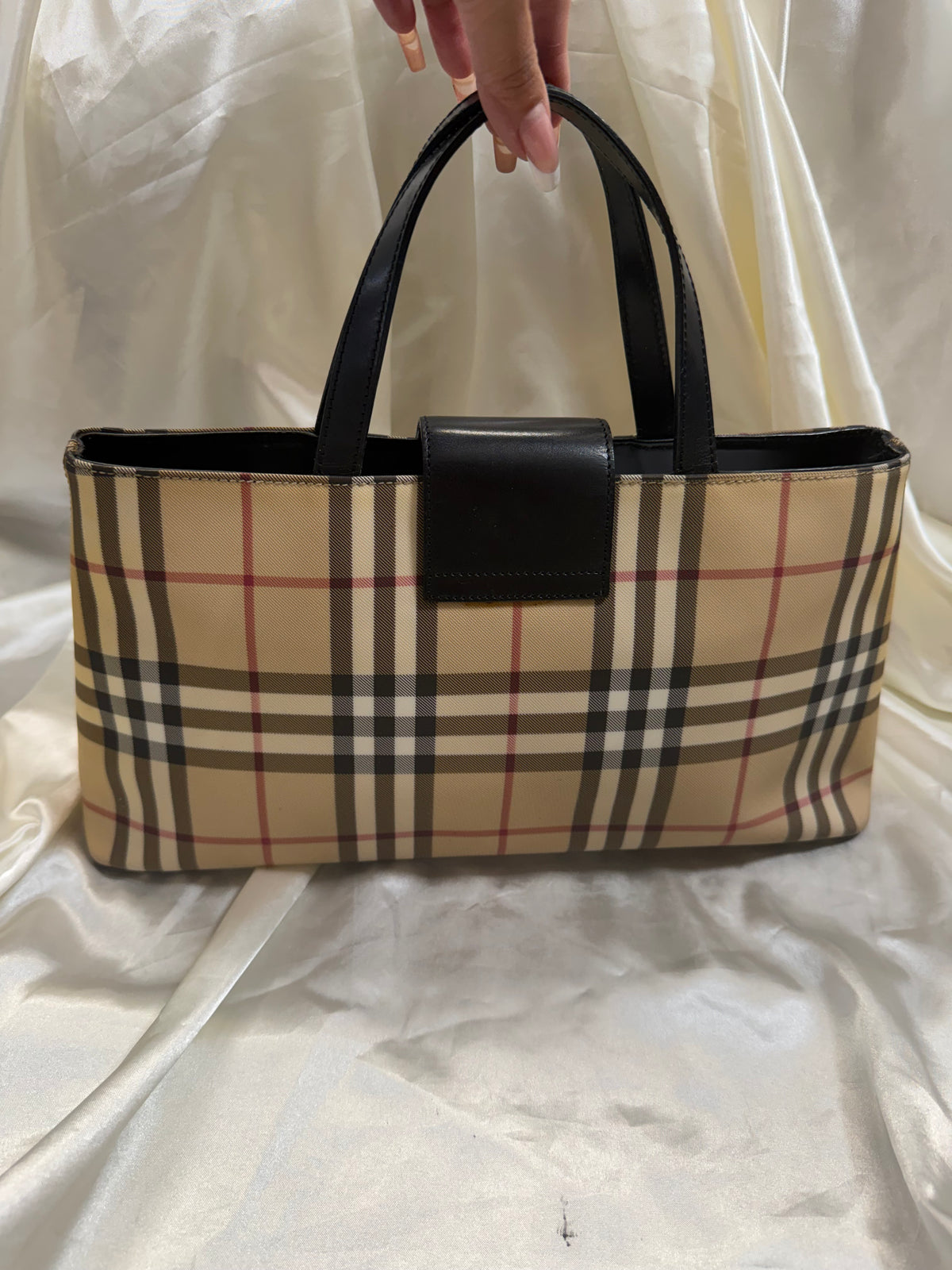 Burberry Haymarket Check Tote Top Handle