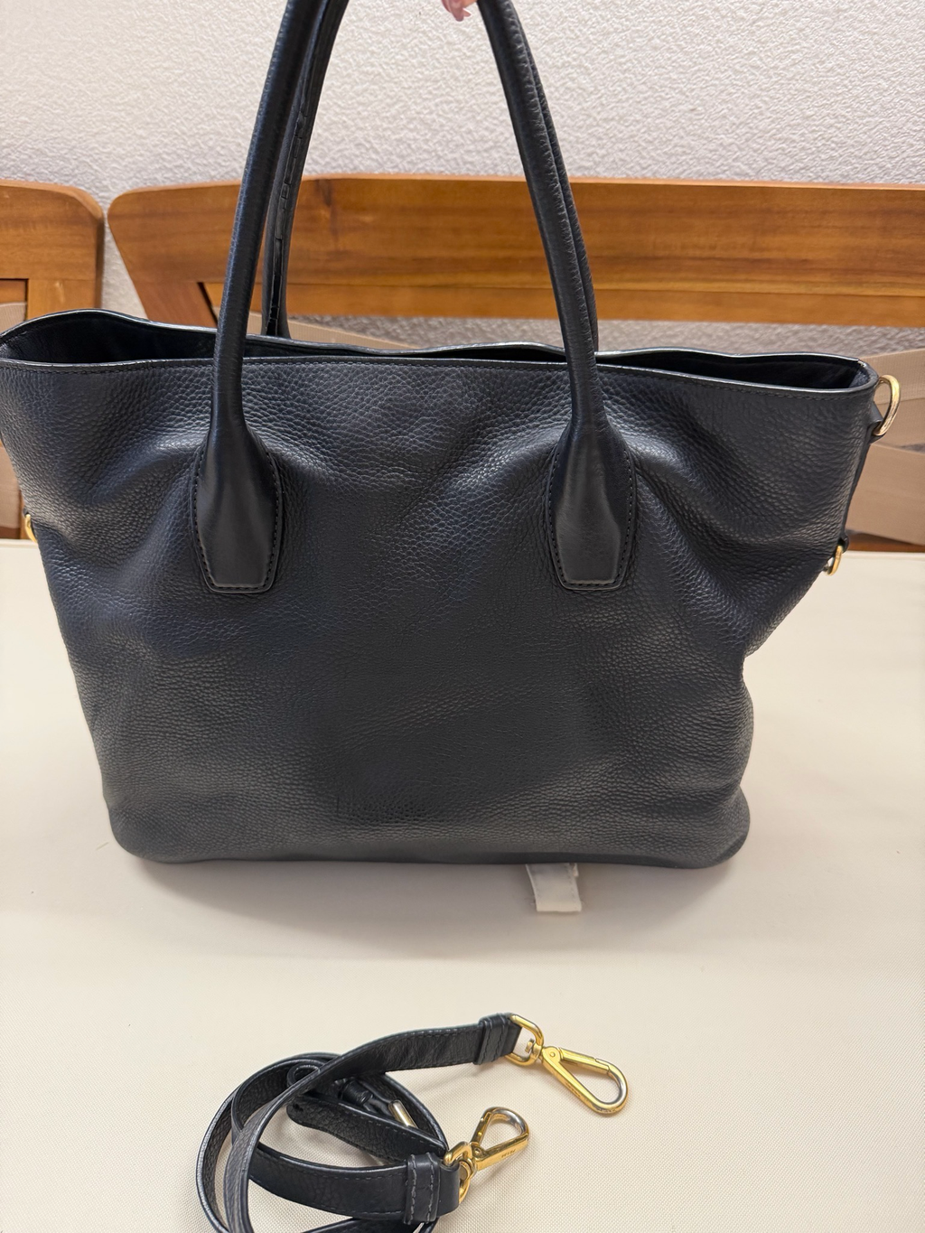 Prada Vitello Daino Shopper Convertible Crossbody Sling