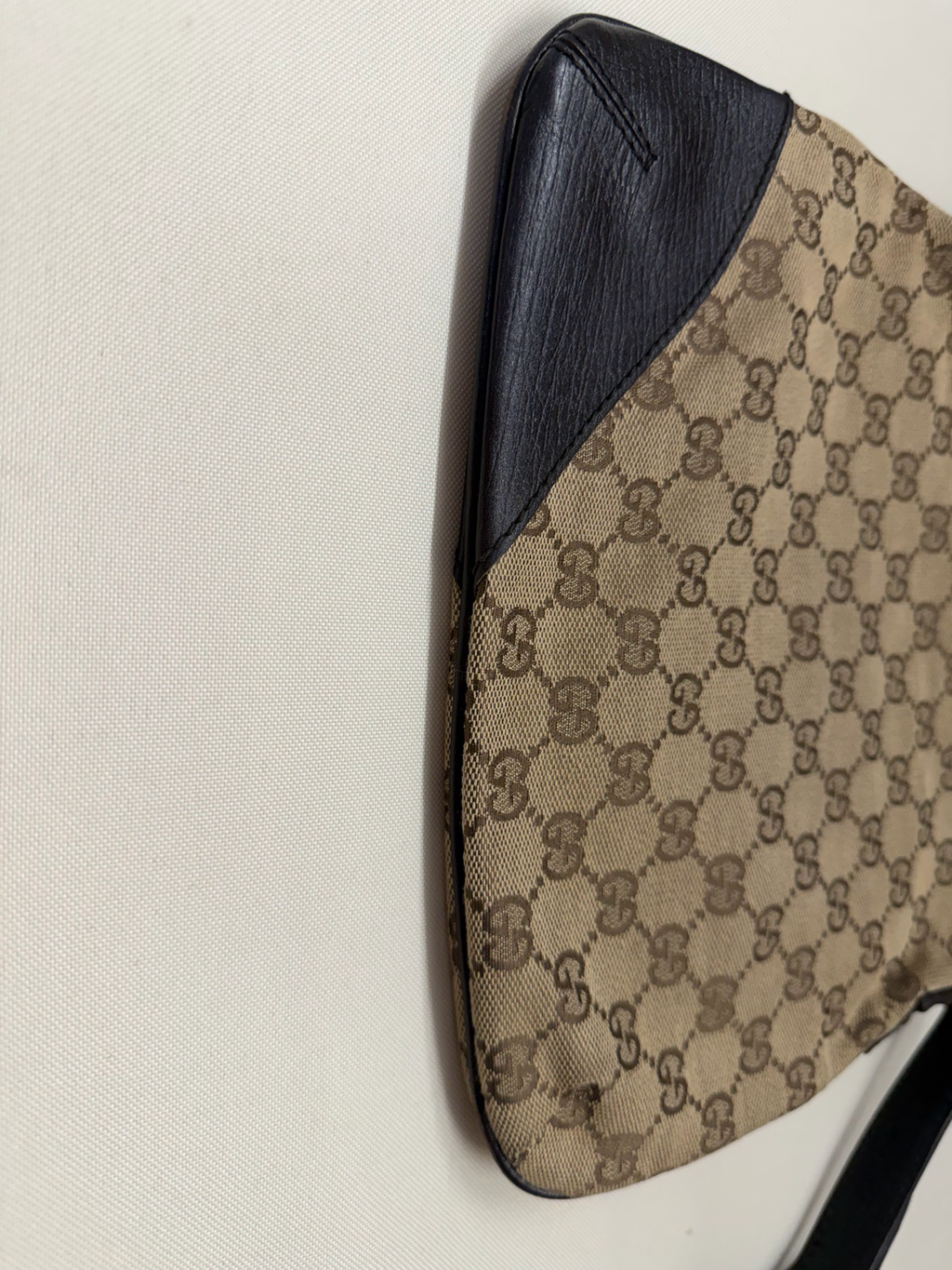 Gucci Monogram Canvas Hasler Web Crossbody Sling