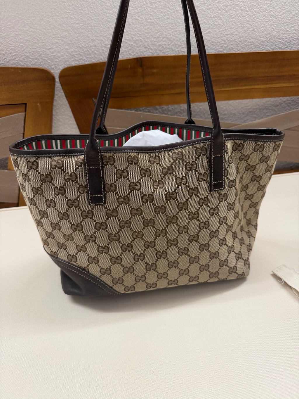 Gucci Monogram Canvas New Britt Tote