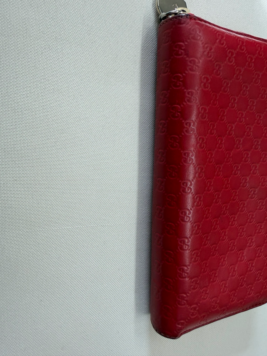 Gucci Monogram Leather Guccissima Ziparound Wallet in Red
