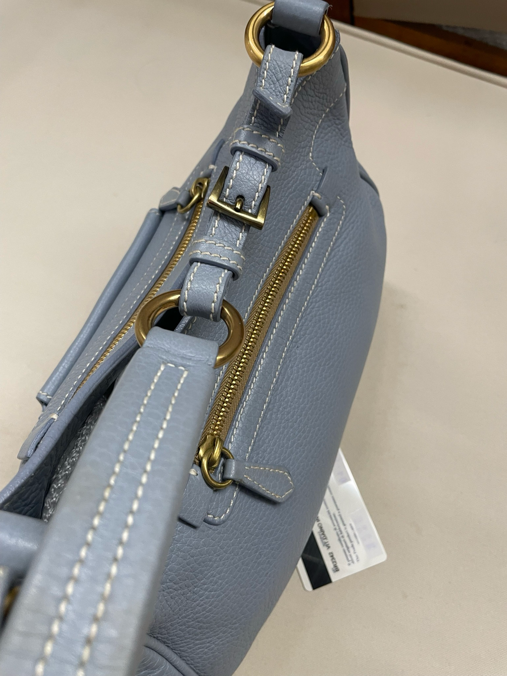 Prada Vitello Daino Hobo Shoulder in Light Blue