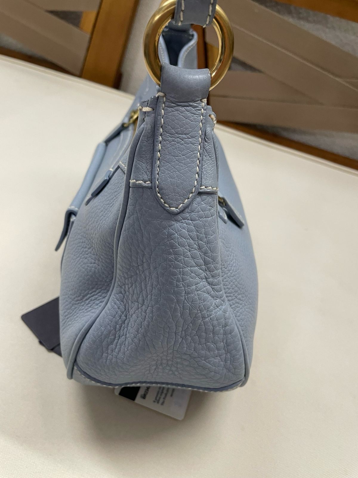 Prada Vitello Daino Hobo Shoulder in Light Blue