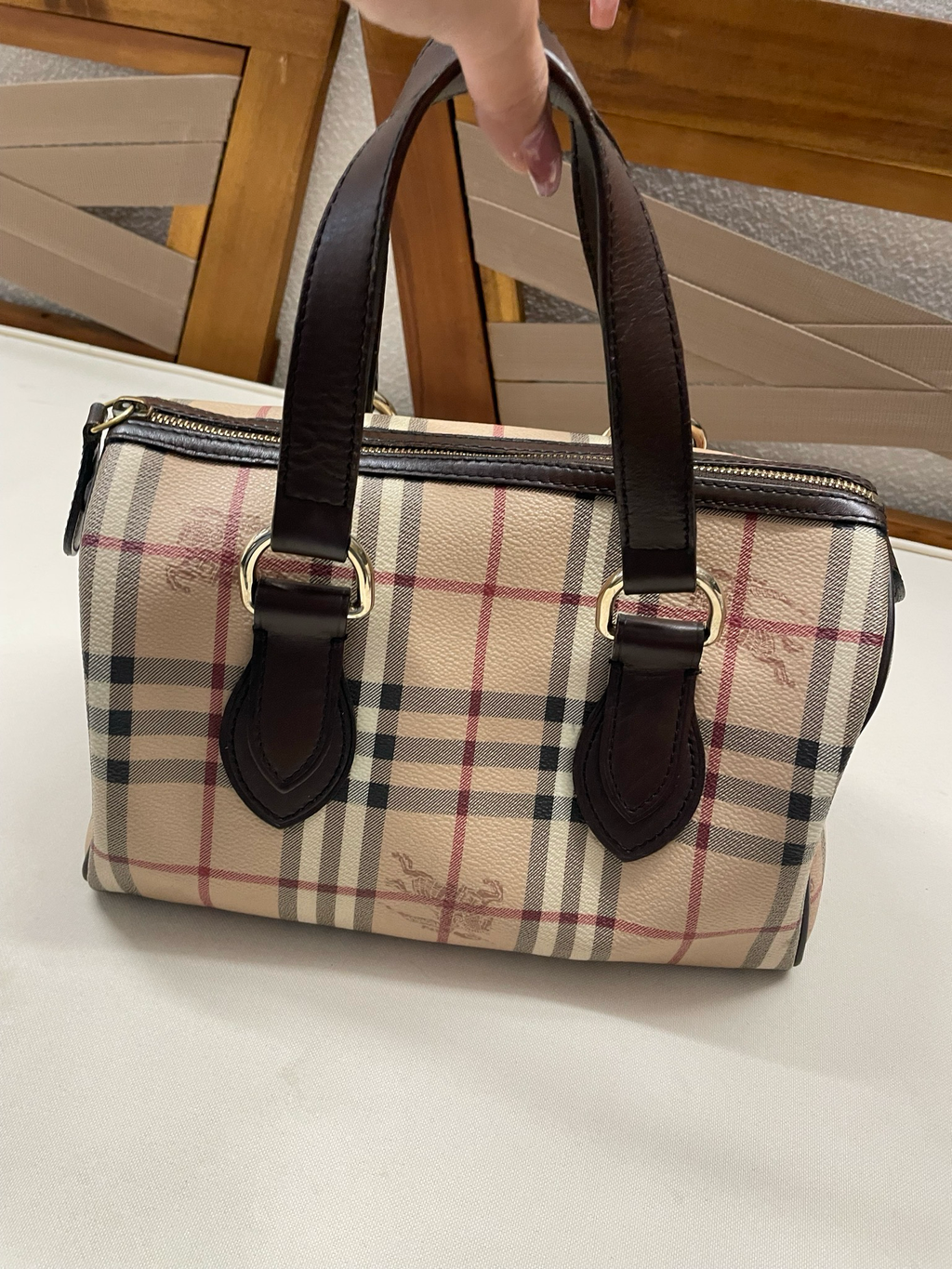 Burberry Haymarket Check Chester Bowler Boston Tote