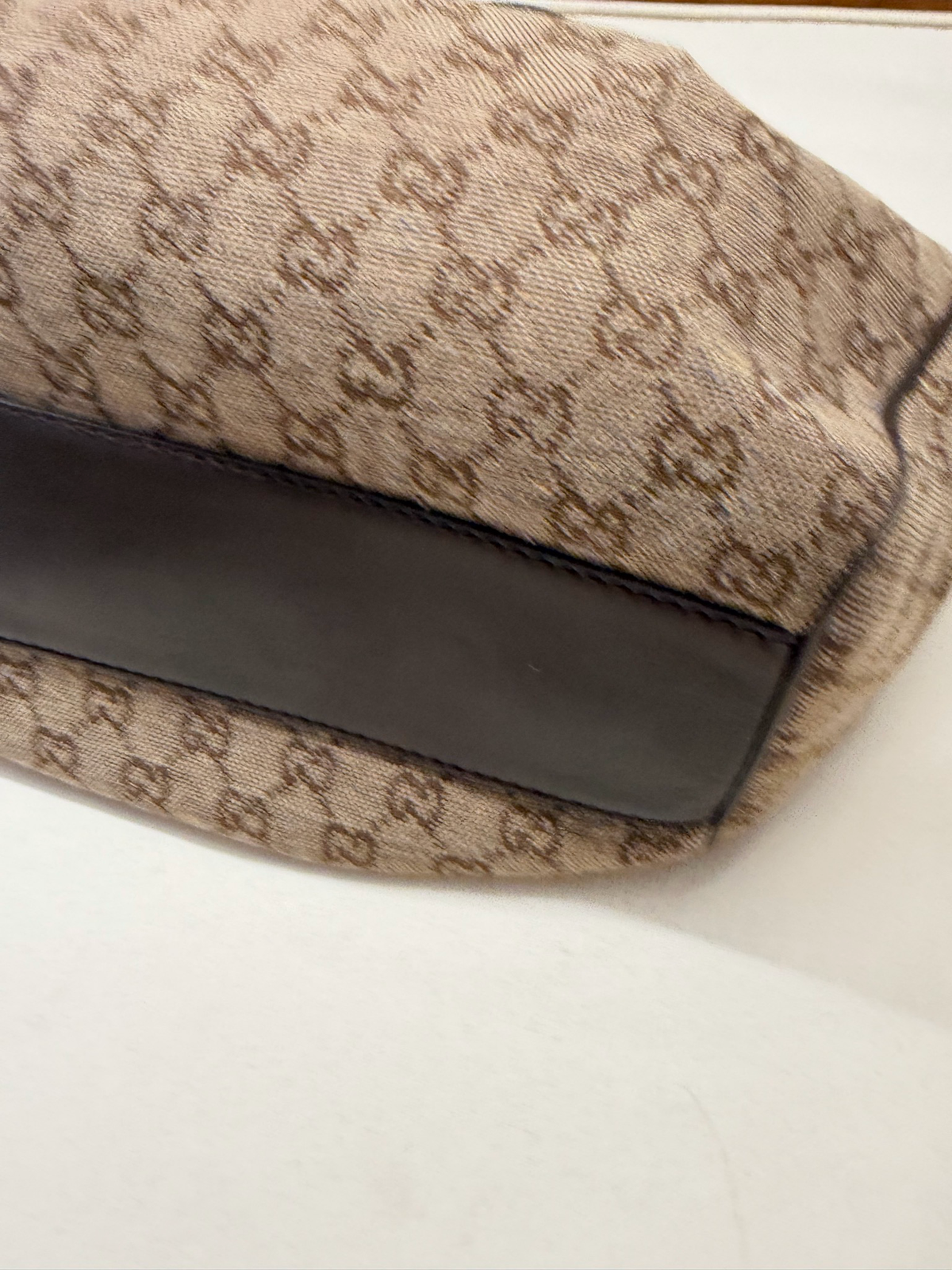 Gucci Monogram Canvas Sukey Denim Tote Shoulder Bag Medium in Brown