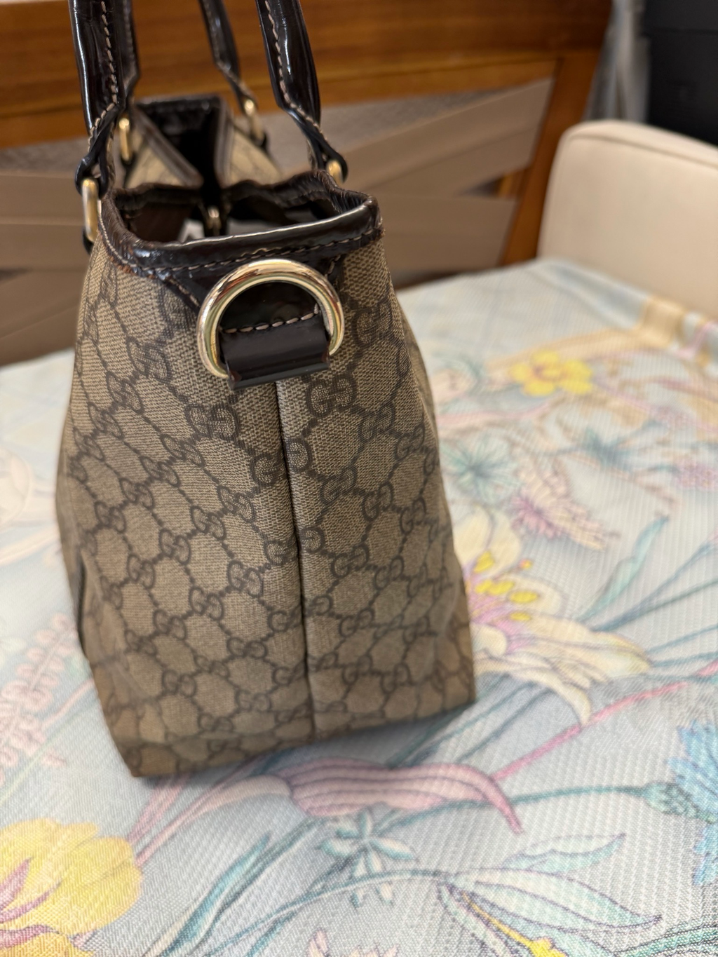 Gucci Monogram Joy Tote Medium in Dark Brown