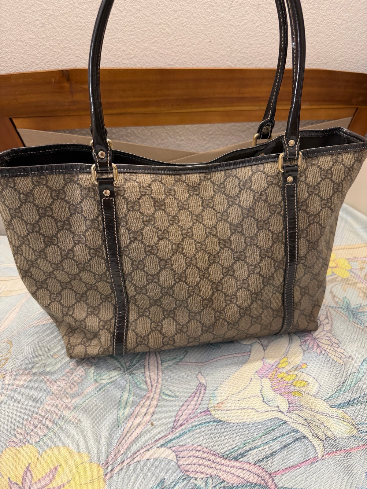 Gucci Monogram Joy Tote Medium in Dark Brown