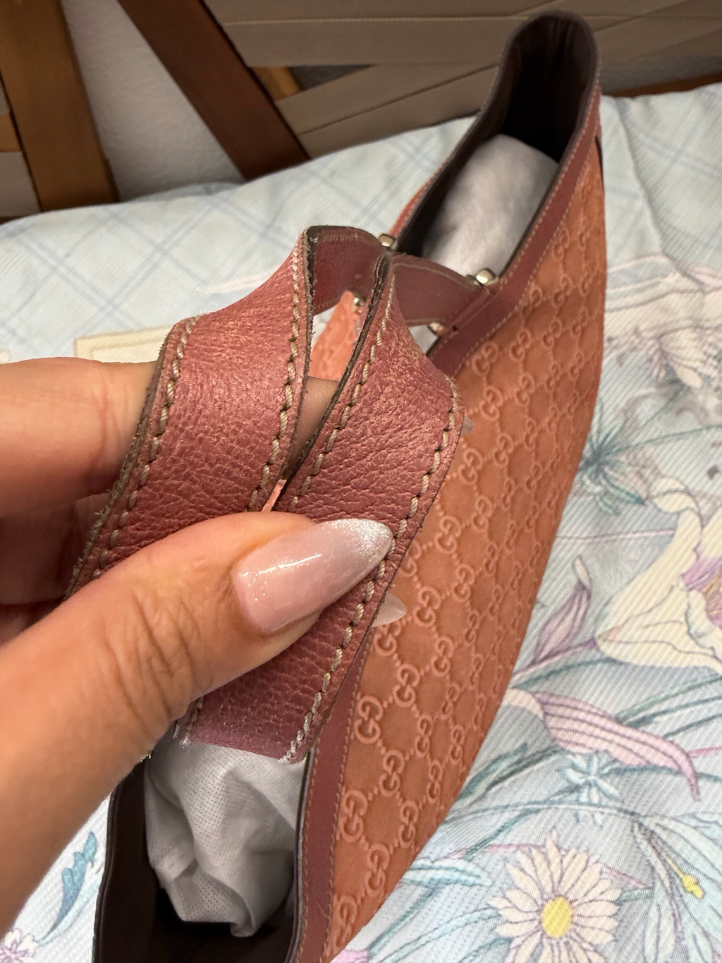 Gucci Monogram Abbey Shopper Tote Suede