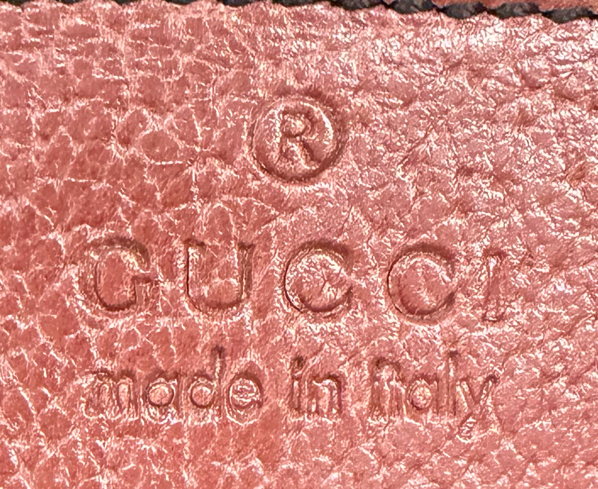 Gucci Monogram Abbey Suede Zipper Tote in Salmon