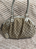 Gucci Monogram Canvas Sukey Zipper Bowler Tote Shoulder