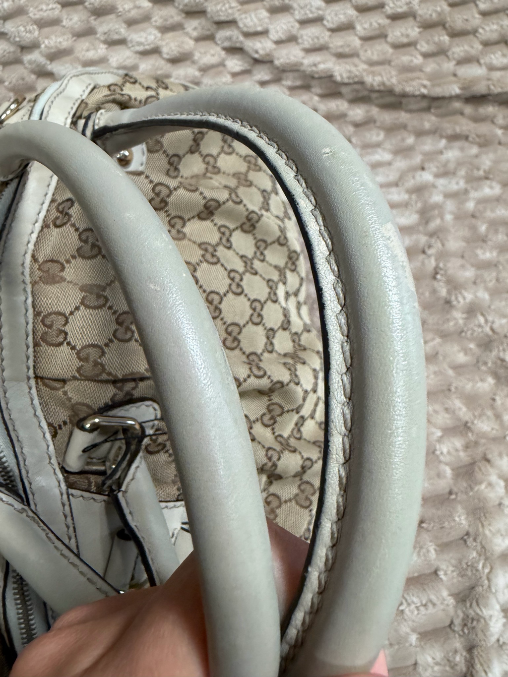 Gucci Monogram Canvas Sukey Zipper Bowler Tote Shoulder