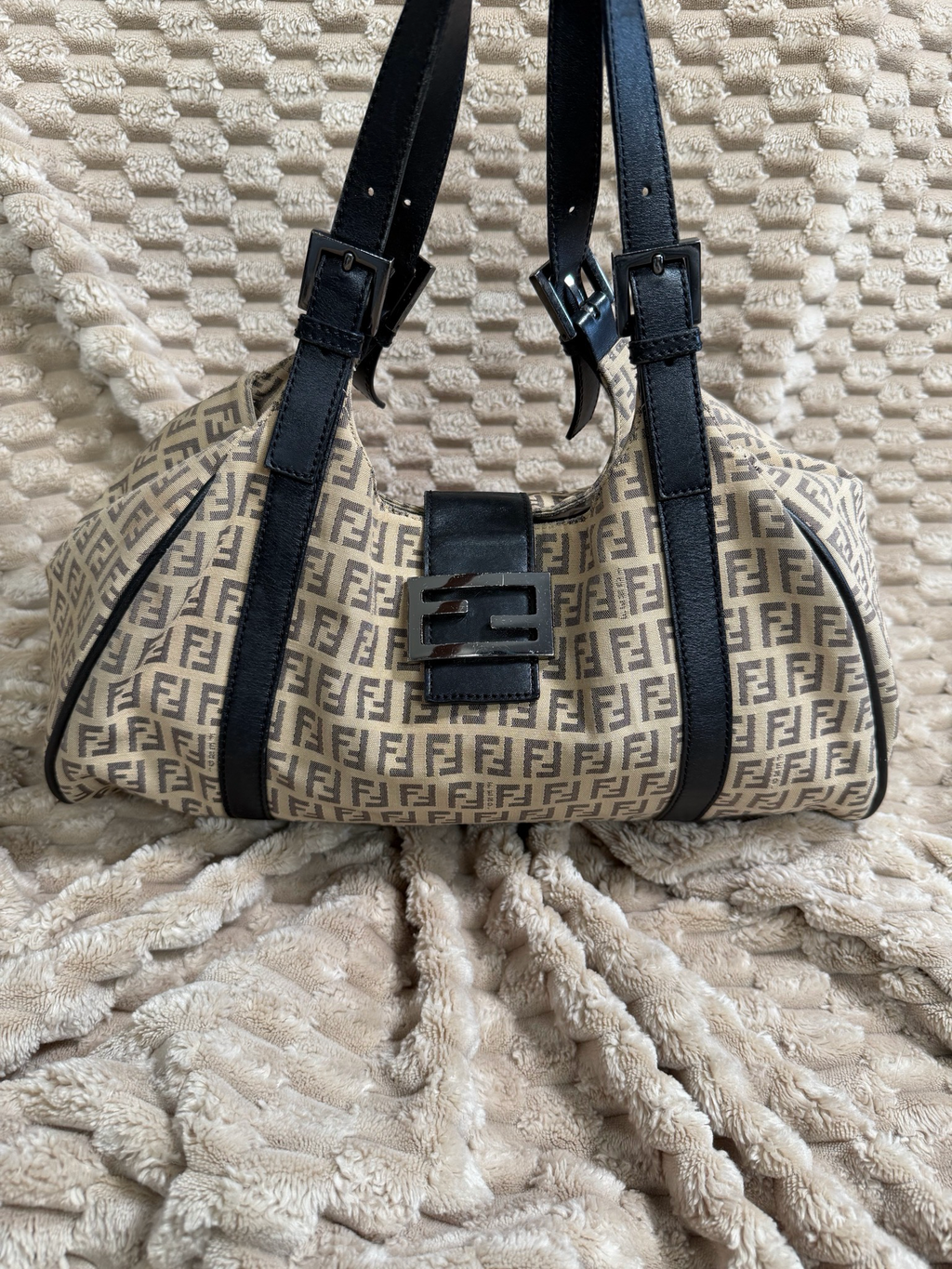 Fendi Zucchino Flap Shoulder Bag