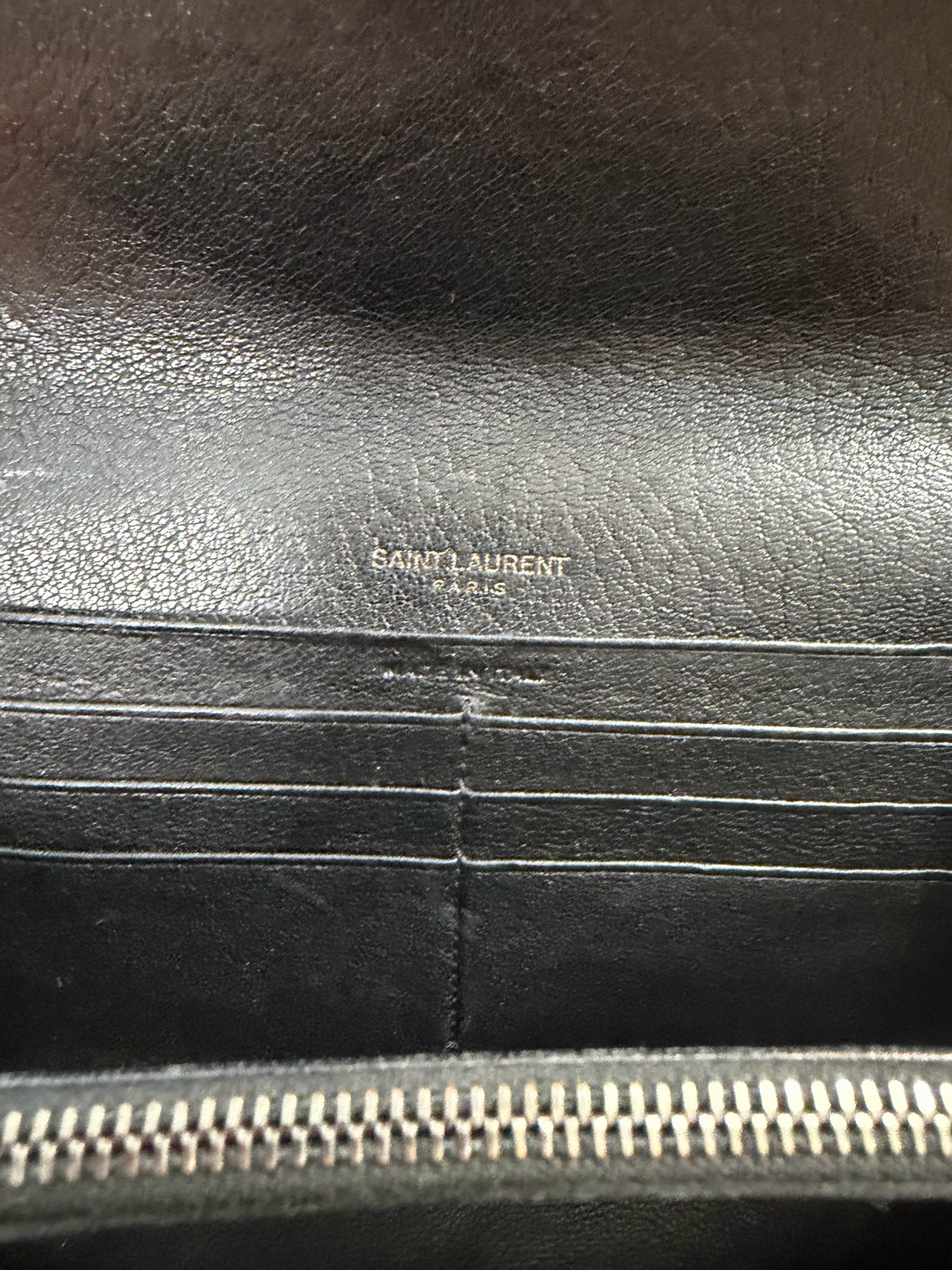 Yves Saint Laurent Flap Wallet Quilted in Black