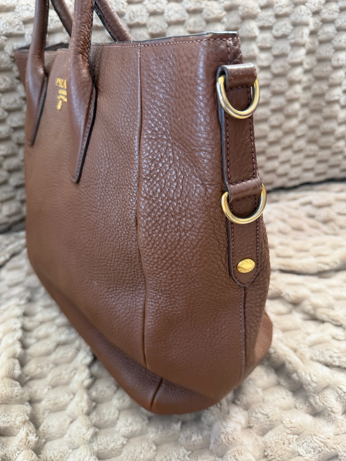 Prada Pebbled Leather in Brown