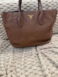 Prada Pebbled Leather in Brown