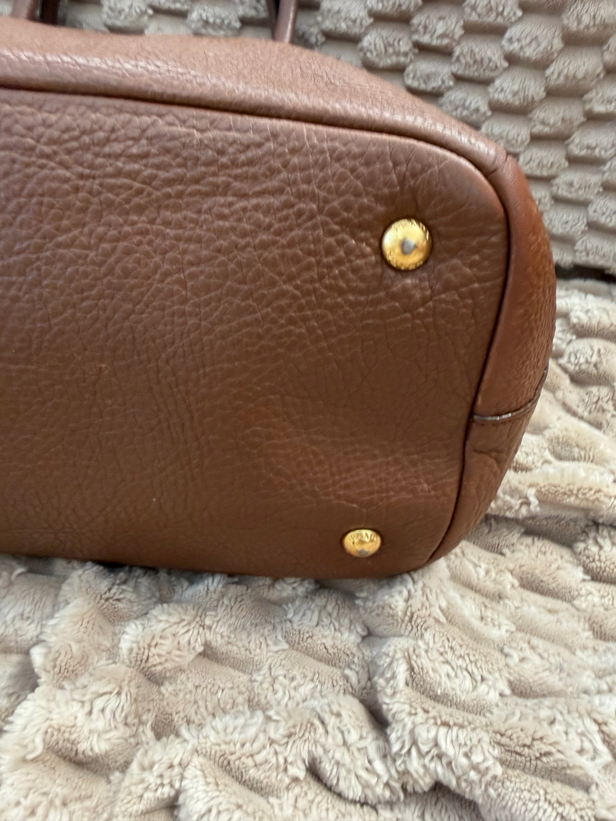 Prada Pebbled Leather in Brown