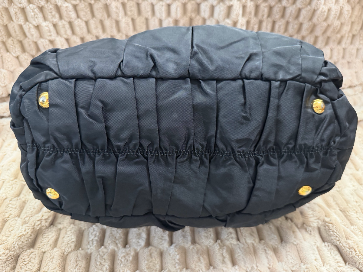 Prada Nylon Tessuto Gaufre Convertible Crossbody in Black