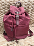 Prada Backpack Re-Nylon Front Zipper in Burgundy
