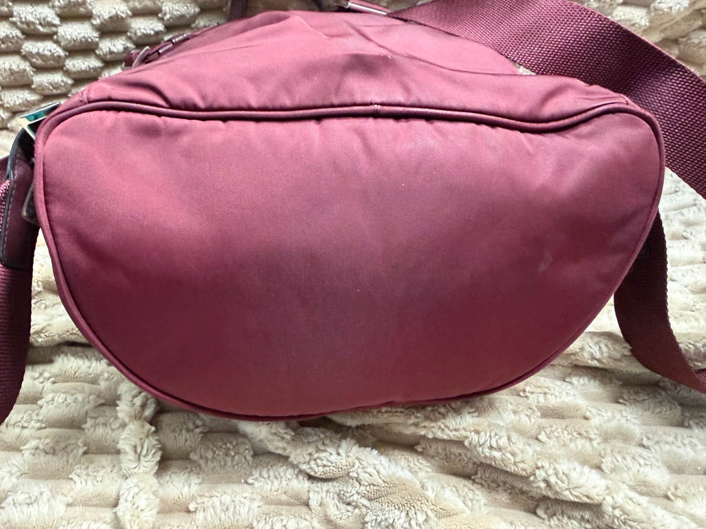 Prada Backpack Re-Nylon Front Zipper in Burgundy