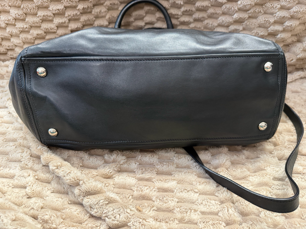Prada Soft Calfskin Convertible Double Zipper Crossbody Sling in Black