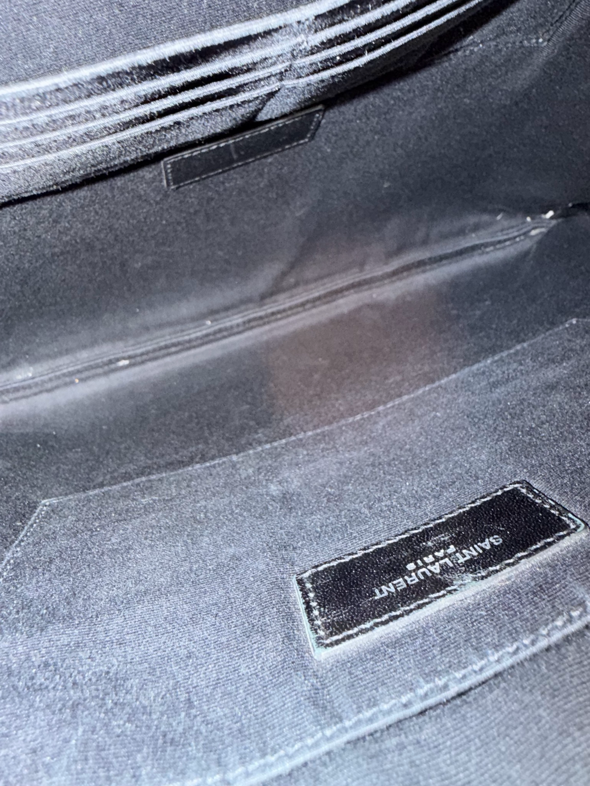 Yves Saint Laurent Zipper Smooth Calfskin Document Clutch Large in Black