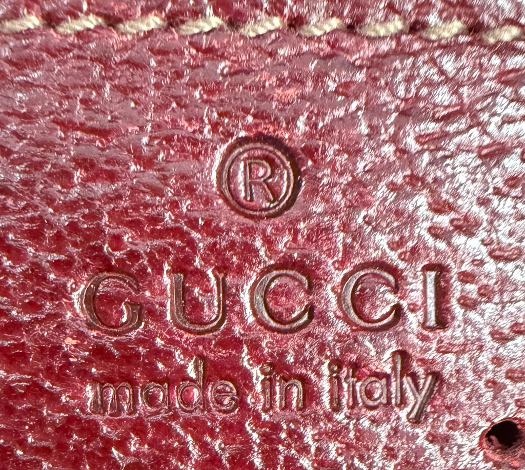 Gucci Monogram Canvas Alma Dome in Burgundy