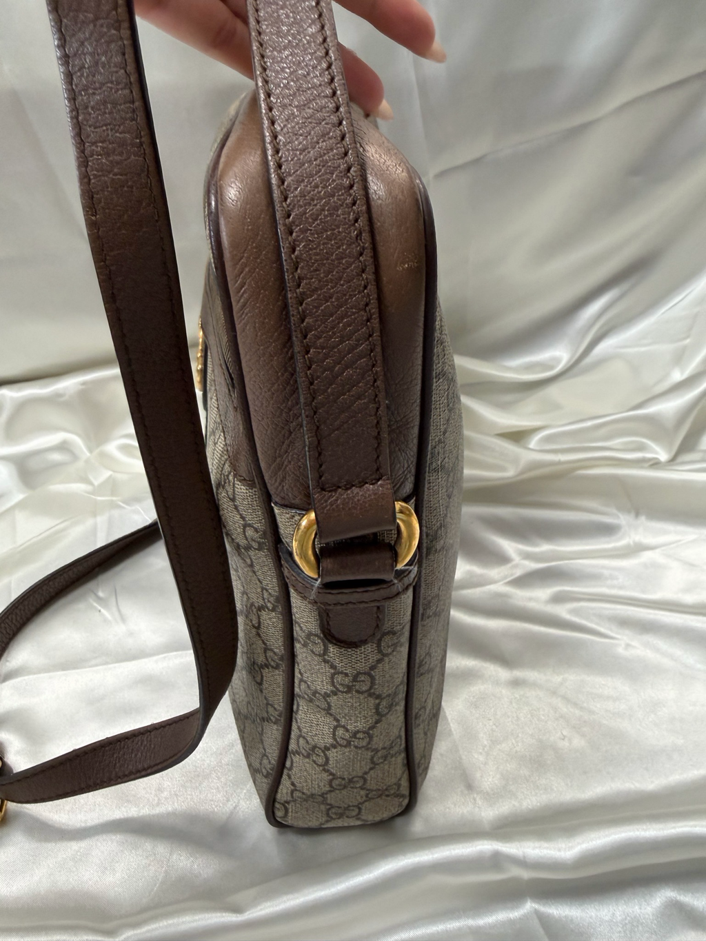 Gucci Monogram Supreme Ophidia Web Messenger Sling Crossbody