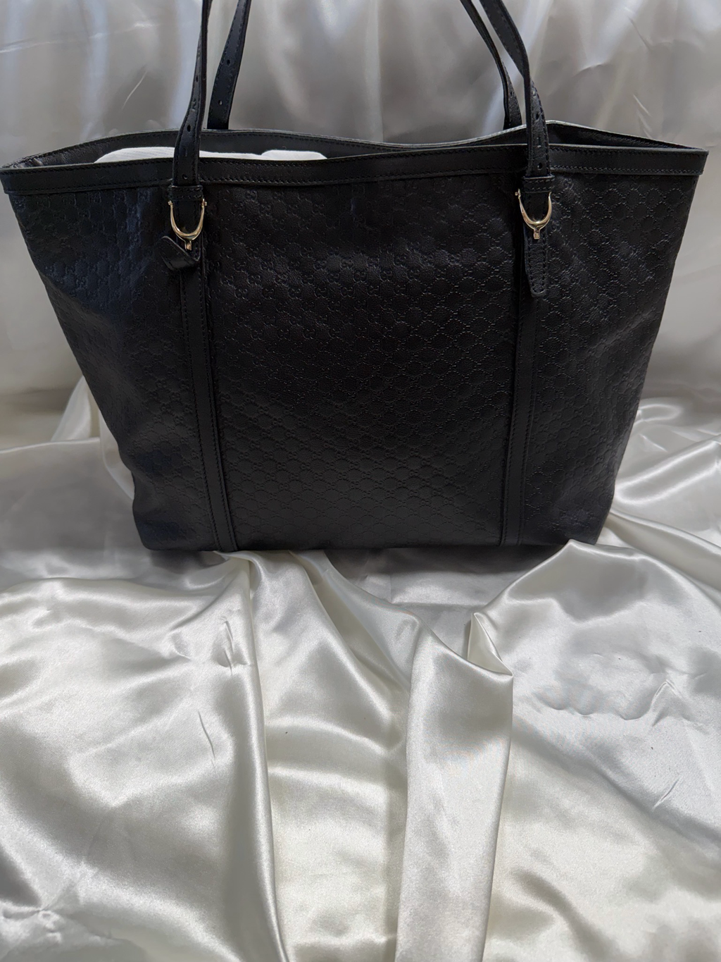 Gucci Microguccissima Nice Medium Tote Shoulder Bag in Black